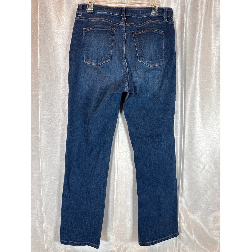 LLBean Classic Fit Dark‎ Wash Blue Denim Jeans Women's Size 12 Regular - Picture 4 of 6